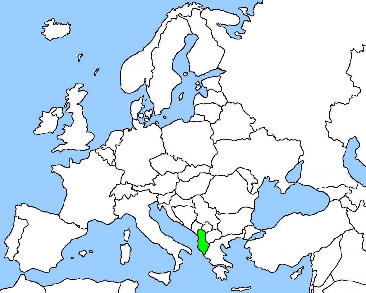 지도 알바니아의 지도 위치