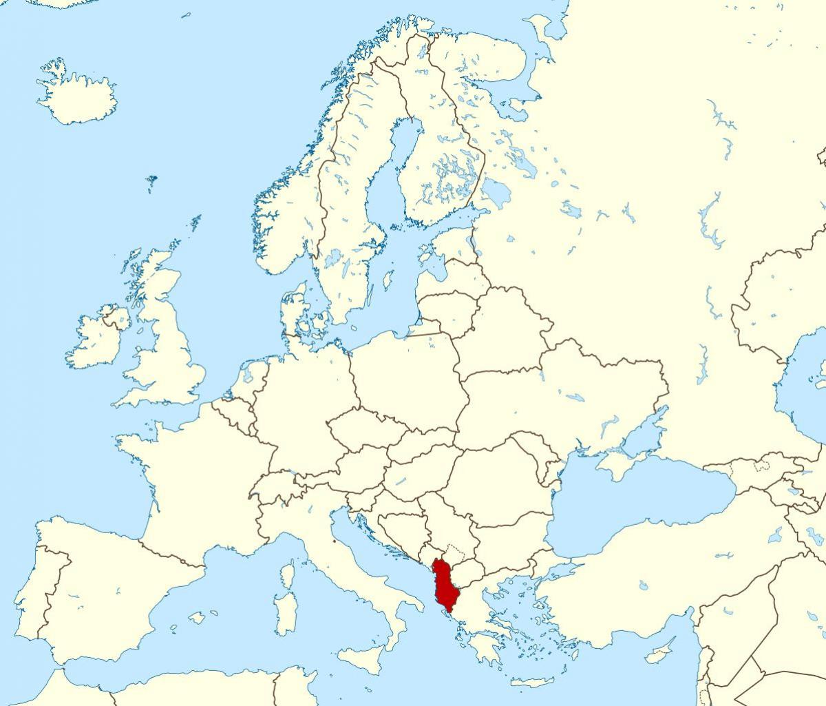 지도 알바니아의 위치에 세계