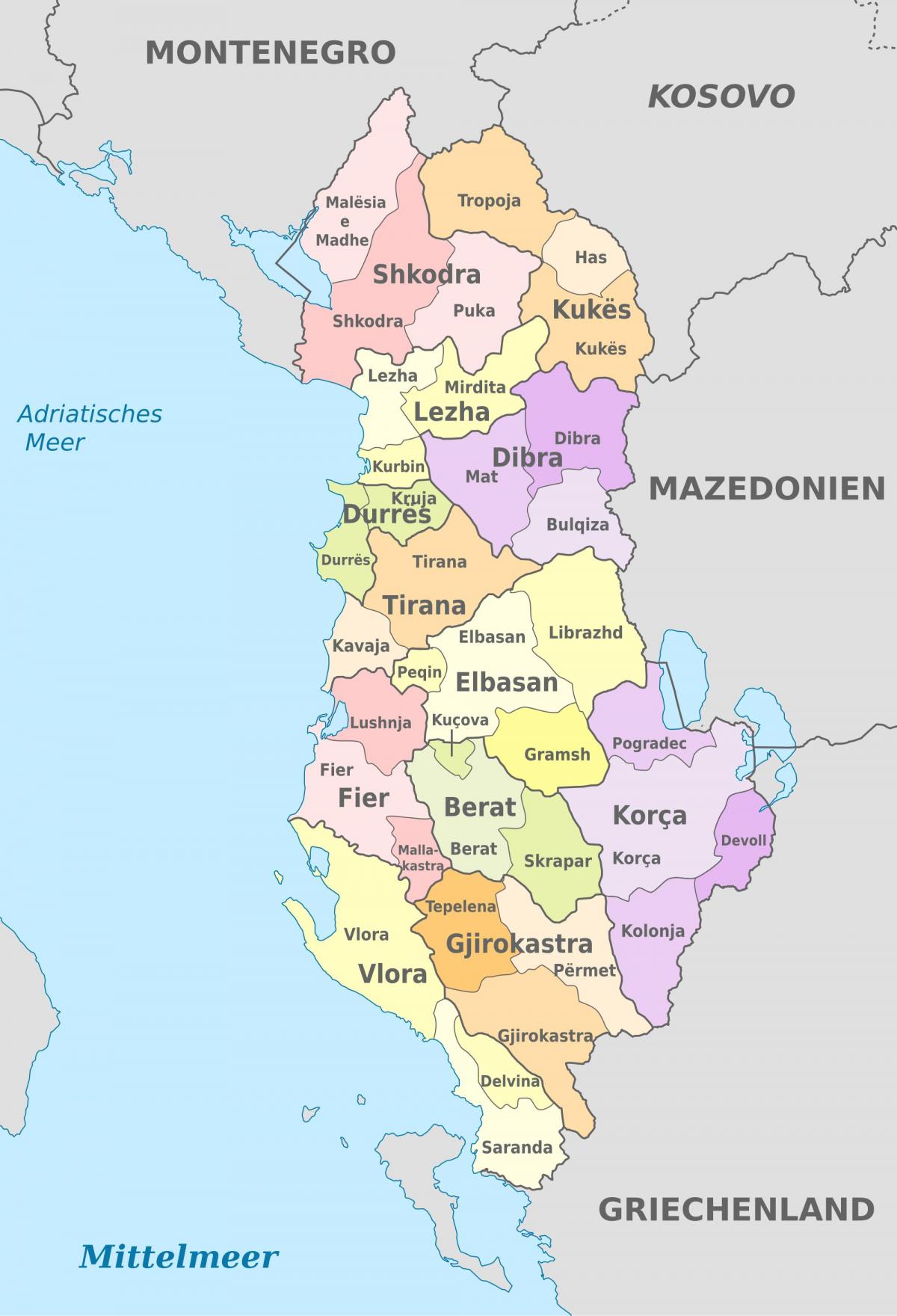 지도 알바니아의 정치