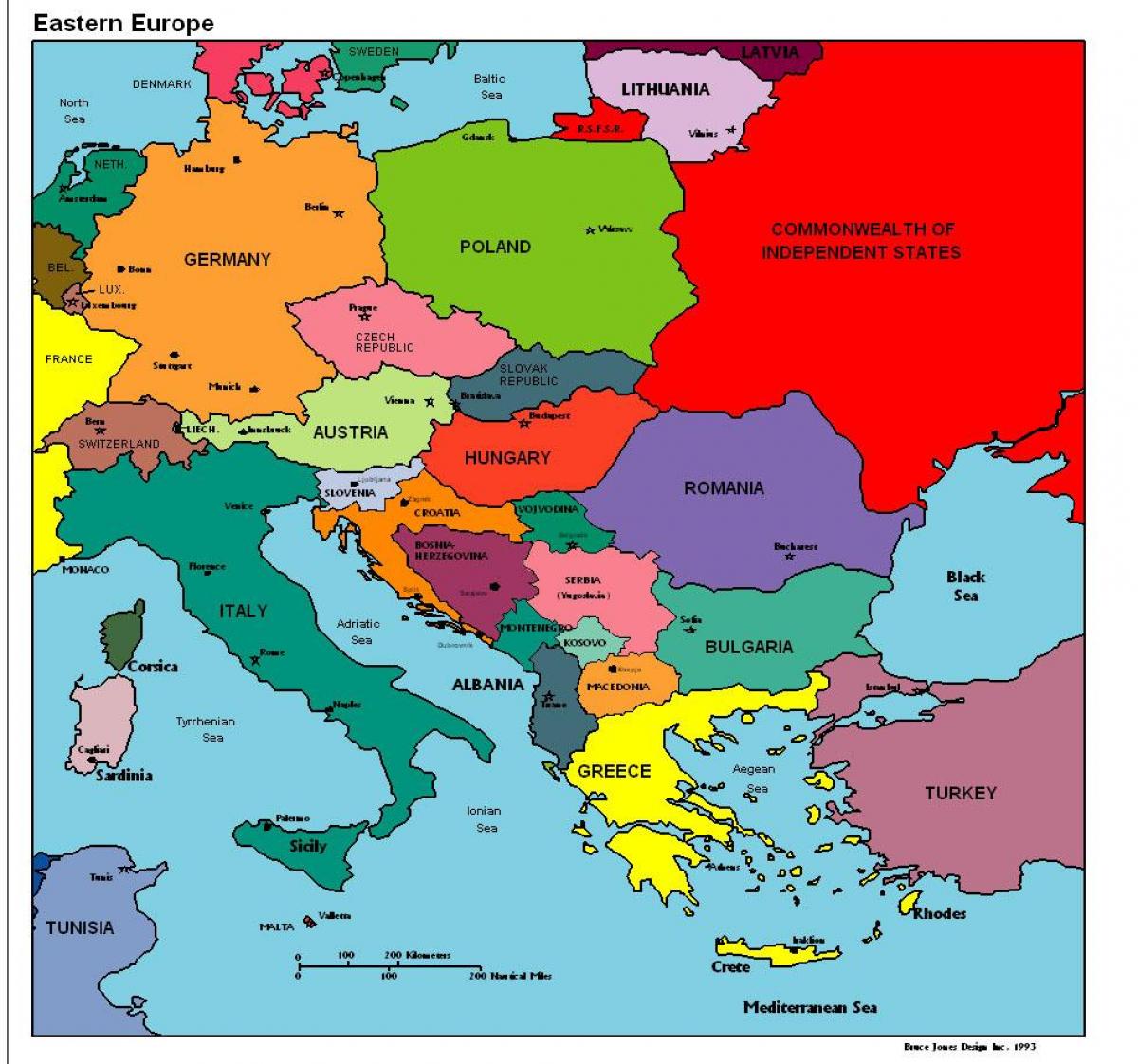 유럽의 지도를 보여주는 알바니아