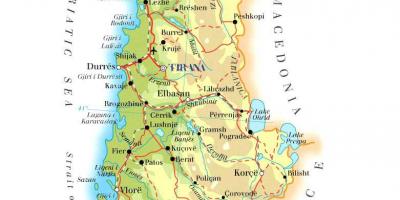 Map 의 물리적 지도 알바니아