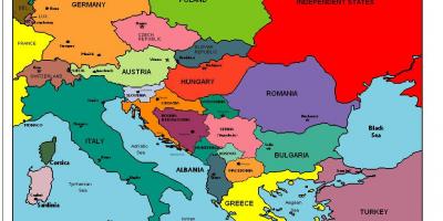 유럽의 지도를 보여주는 알바니아